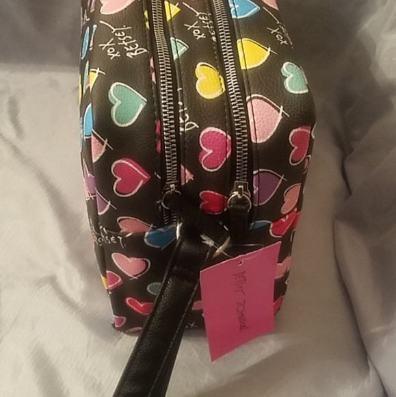 Betsey johnson dual zipper cosmetic bag nwt - Picture 2 of 2